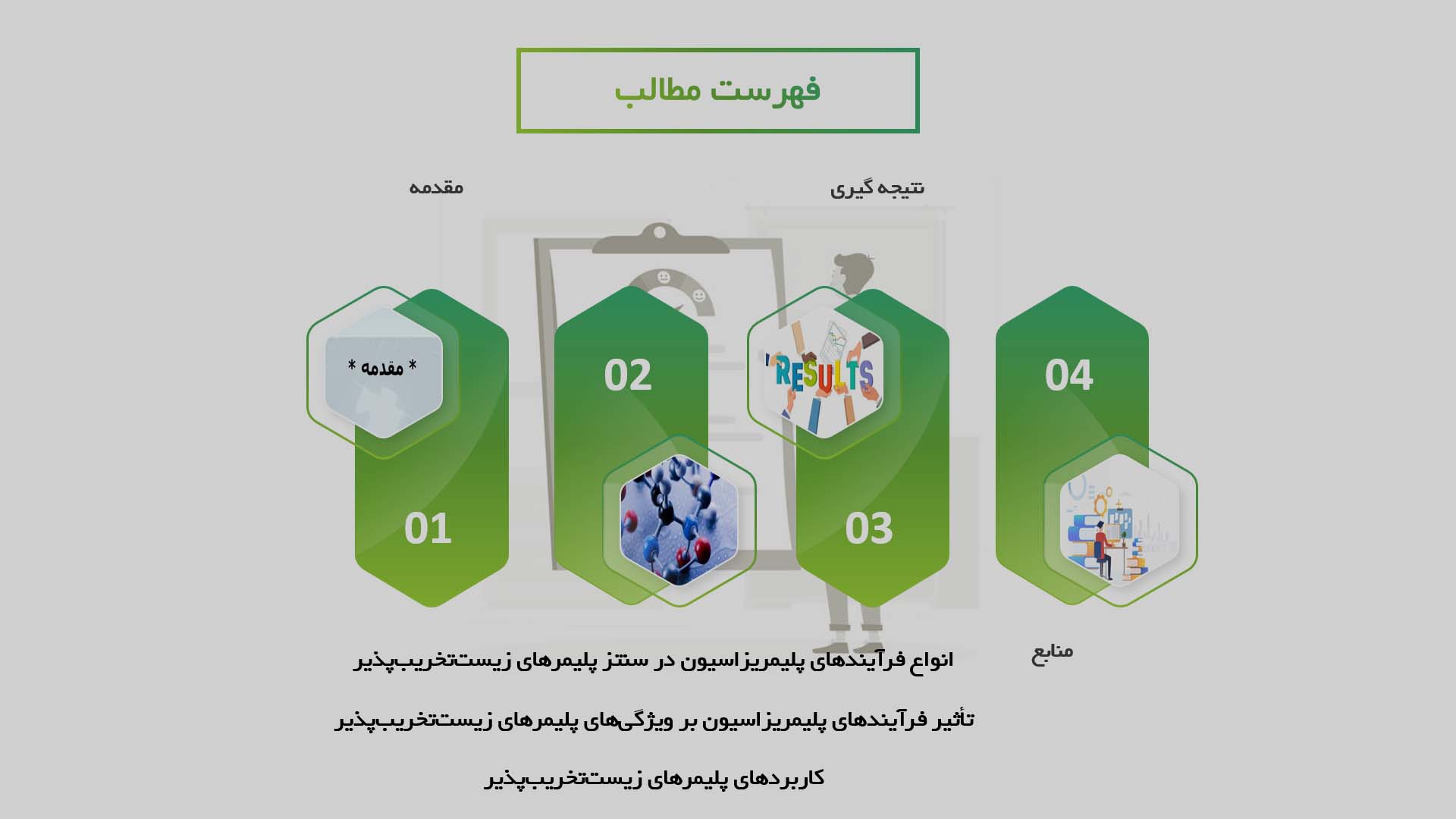 پاورپوینت در مورد فرآیندهای پلیمریزاسیون در سنتز پلیمرهای زیست‌تخریب‌پذیر